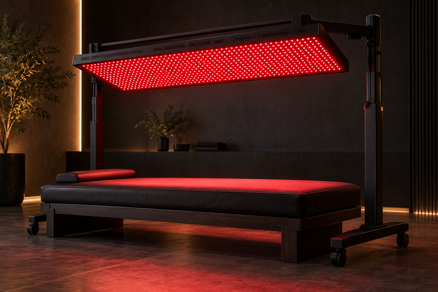 Широкая LED-панель RDPRO6000 на моторизованной стойке над кушеткой